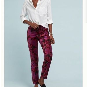 Velvet Floral Pants from Anthropologie